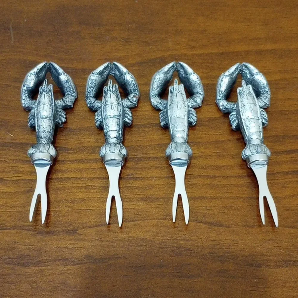 Boston Warehouse Dellarobbia Lobster Shaped Corn Pick Set
